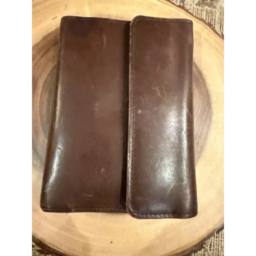 Coach Clutch Trifold Agenda Ring Planner Journal Glove Tan  Leather Vintage Rare
